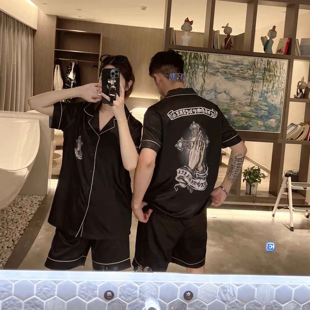 🅿️340 2024 CHROME HEARTS home wear, high-definition Korean silk fabric, skin-friendly, soft and comfortable, couple model M～XXXL